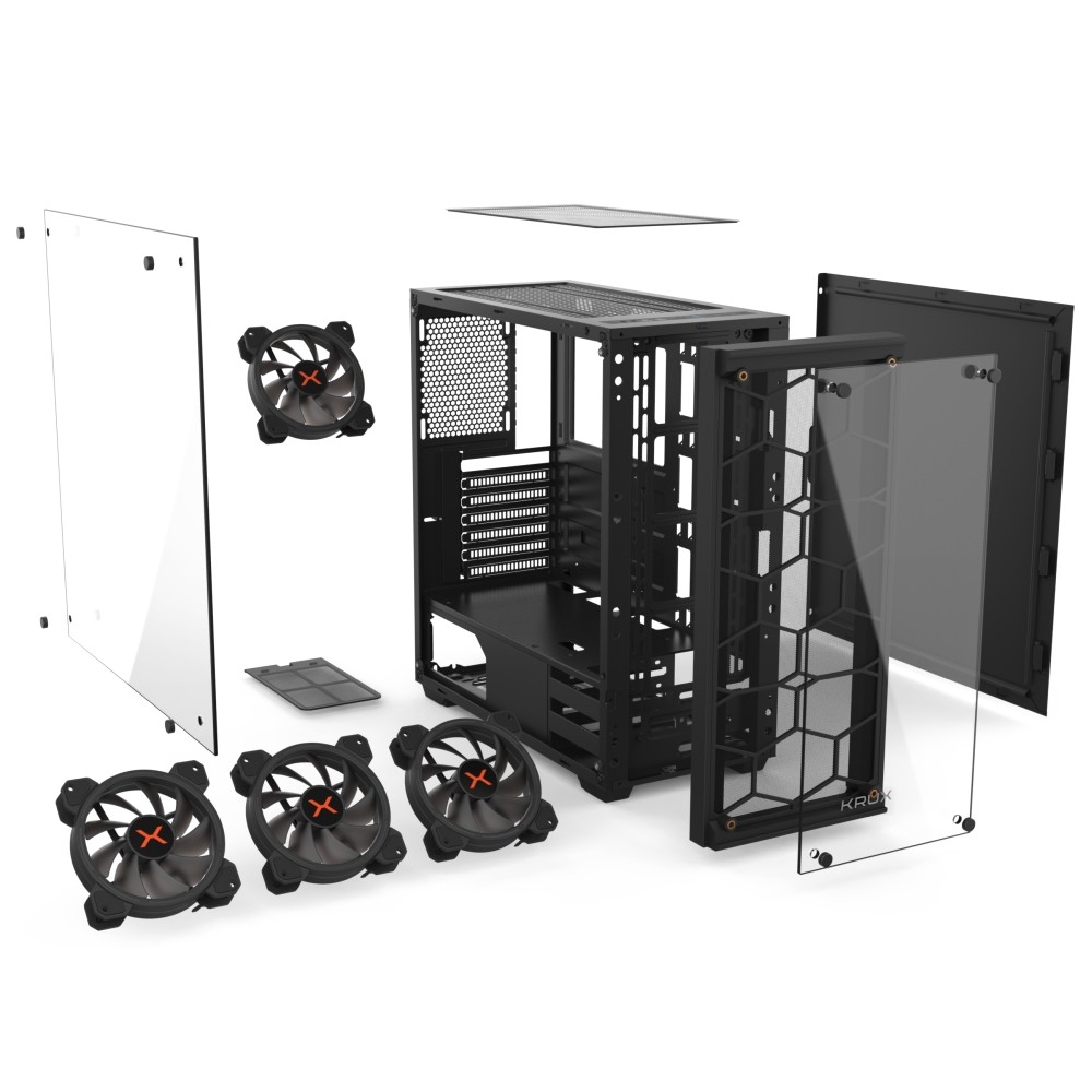 Kasë kompjuteri Krux Leda, e zezë