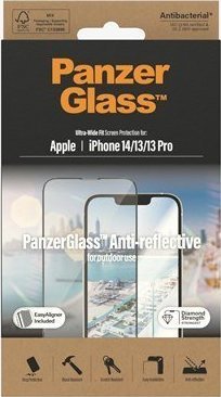 Mbrojtëse ekrani PanzerGlass Ultra Wide Fit, për iPhone 14 13 Pro 13 6.1", antireflektuese, antibakteriale