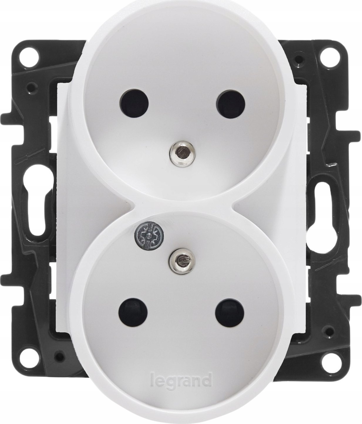 Prizë dyshe Legrand Niloe Step 2x2P+E, klema me vida, me roleta mbrojtëse, e bardhë