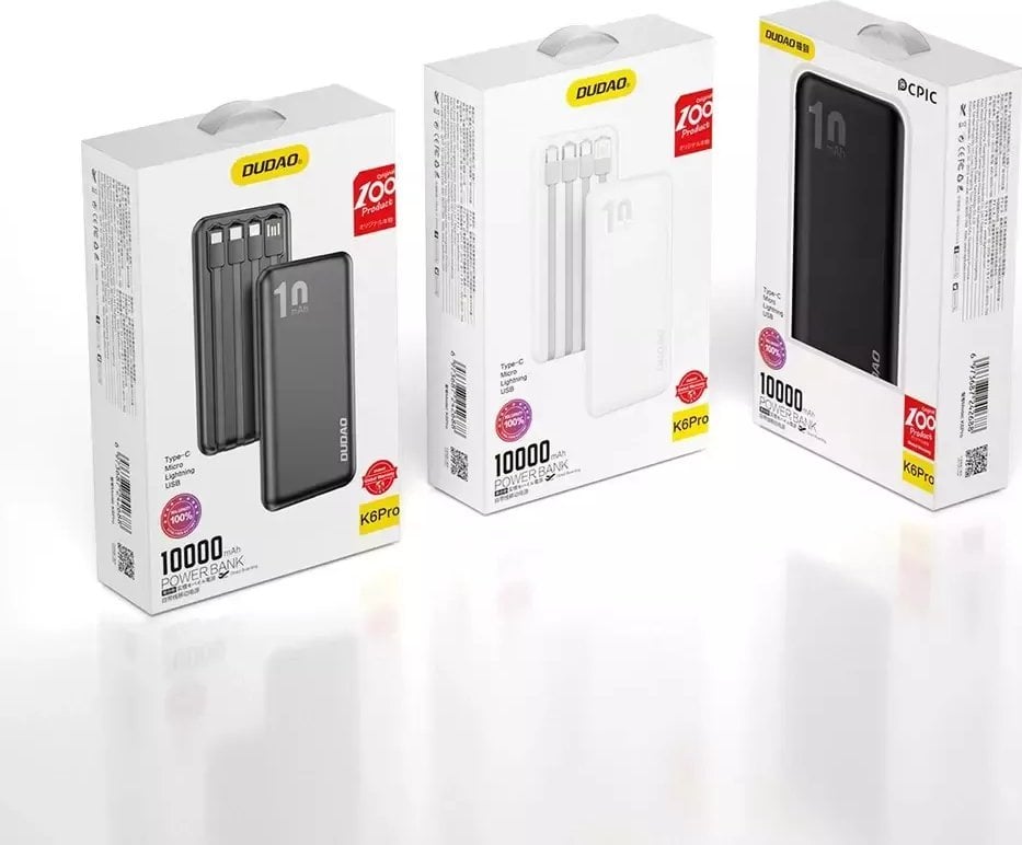 Karikues portativ Dudao K6Pro, 10000mAh, USB, i zi