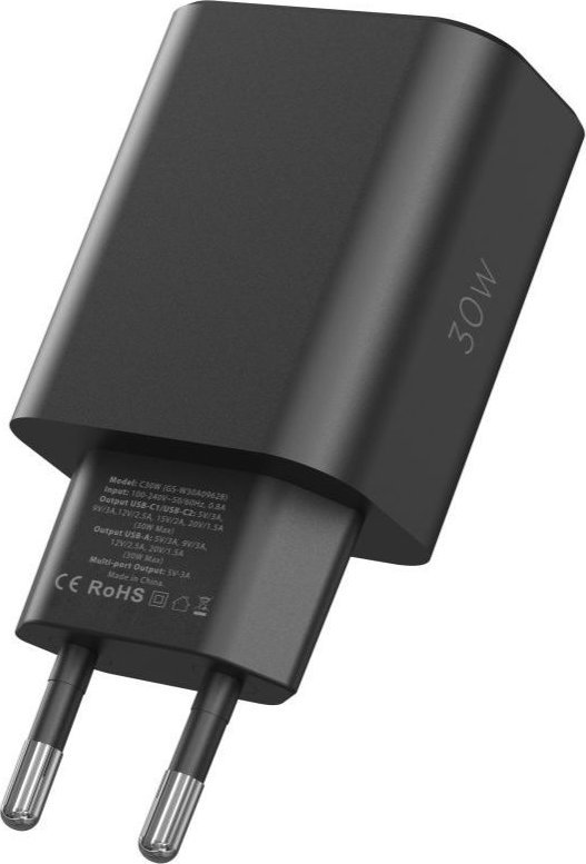 Karikues rrjeti Tech-Protect C30W, 2x USB-C PD 30W, USB-A QC 3.0, i bardhë