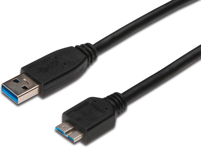 Кабел Digitus USB-A - microUSB, 0.25m, црн