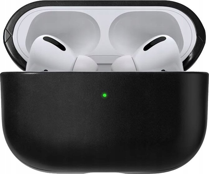 Kuti mbrojtëse Nomad Leather Case për AirPods Pro 2, lëkurë natyrale, kompatibile me karikim wireless, e zezë
