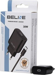 Karikues rrjeti Beline 30W GaN, USB C PD 3.0, me kabllo USB C, i zi