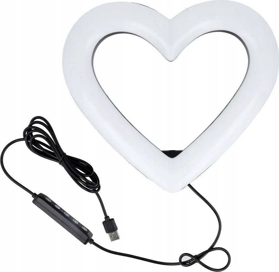 Unazë drite LED Heart Stream RGB, 10", tripod 2.1 m, me mbajtëse telefoni