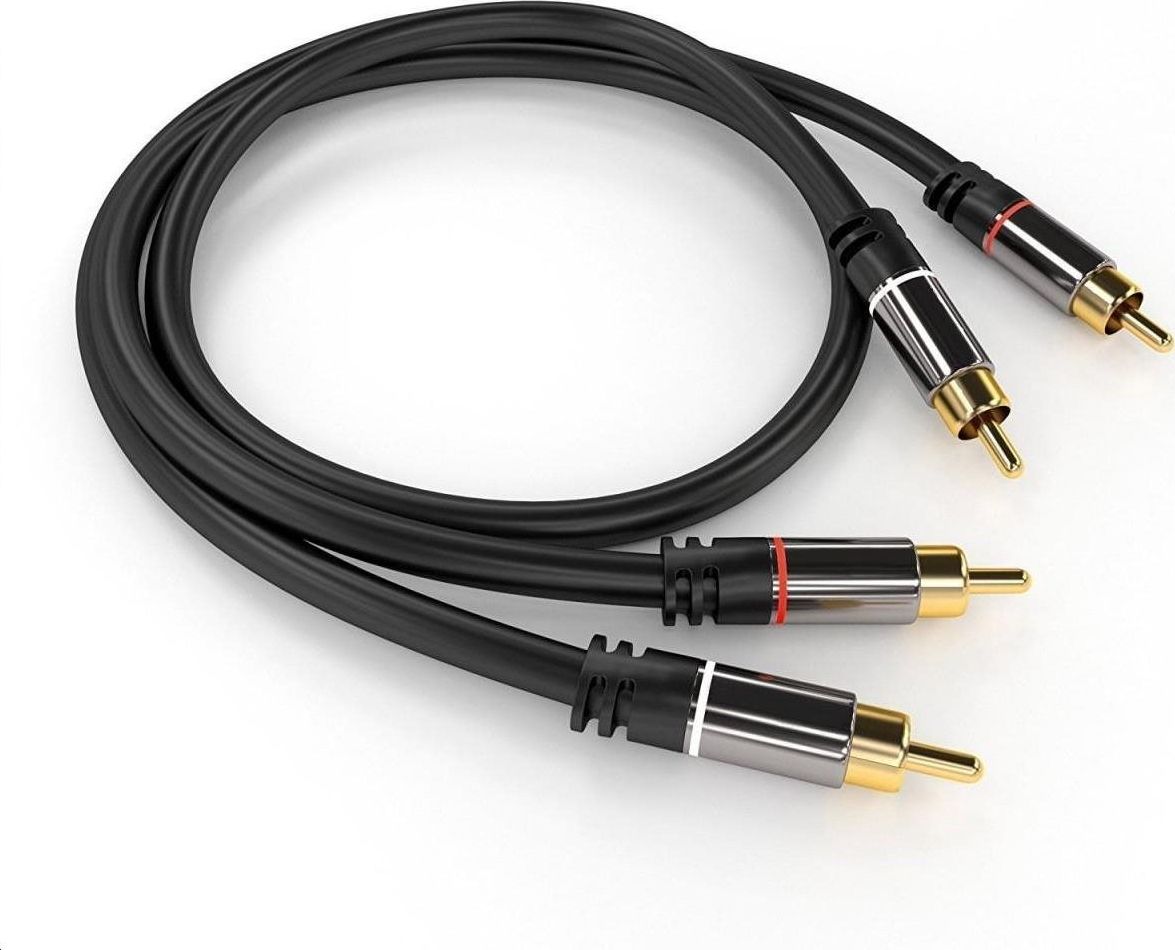 Kabllo audio PremiumCord RCA x2 në RCA x2, 1.5m, e zezë