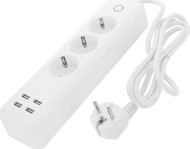 Shirit inteligjent Tuya Remote Network Extension Cord, WiFi, 4x prizë 4x USB, i bardhë