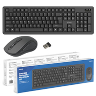 Set tastierë dhe maus SAVIO KB-03, wireless, layout US, i zi