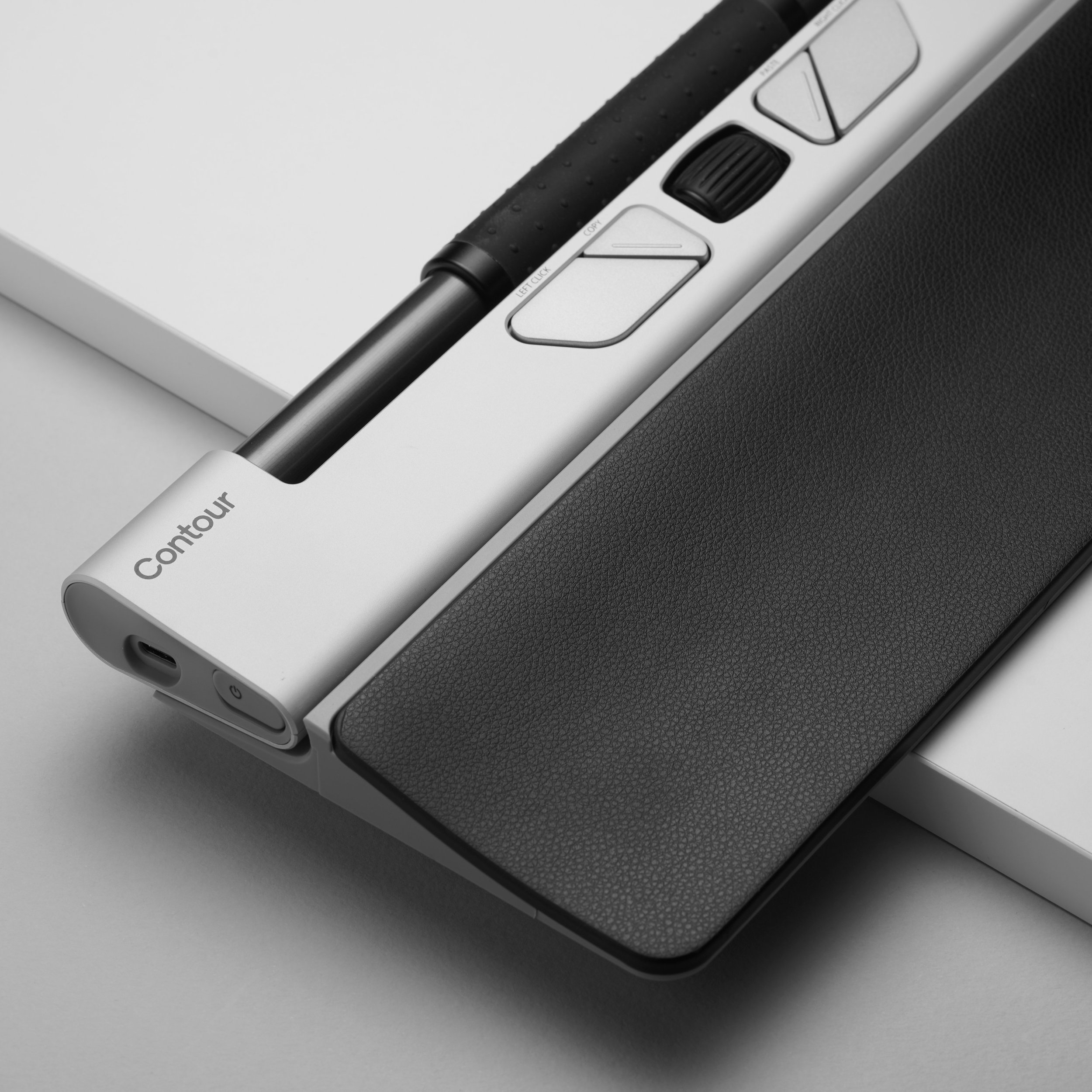 Maus ergonomik Contour Design RollerMouse Go me Dock, pa tela, kompakt, gri