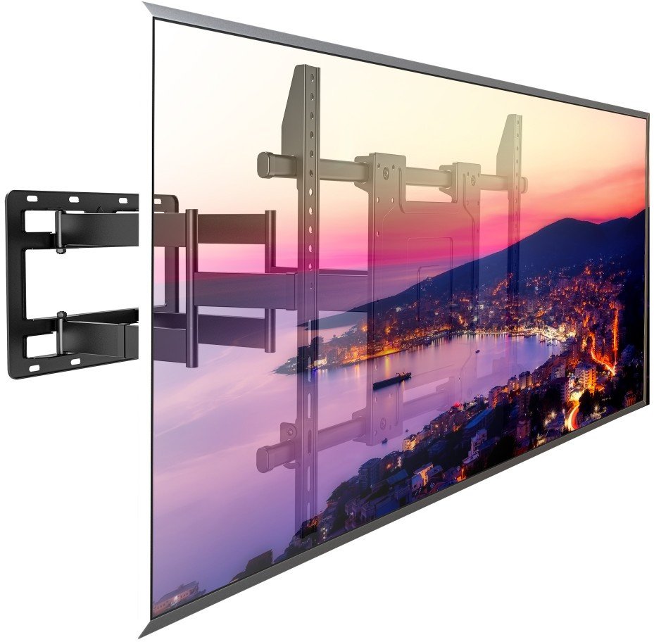 Mbajtëse murale TV Techly, 65-110", lëvizje e plotë, 120kg, e zezë