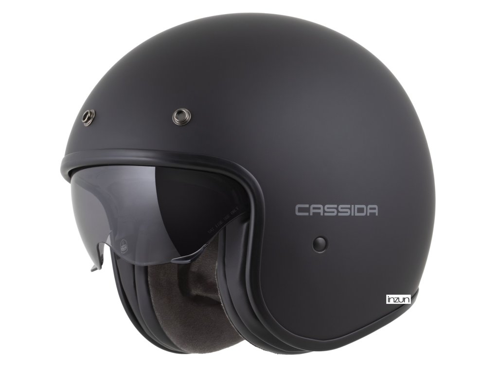 Мото кацига CASSIDA Oxygen 2.0 Solid, отворен тип, сончев визир, црна мат темно сива