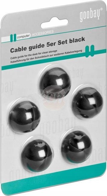 Organizues kabllosh Goobay Cable Management 1 Slot, set 5 copë, i zi