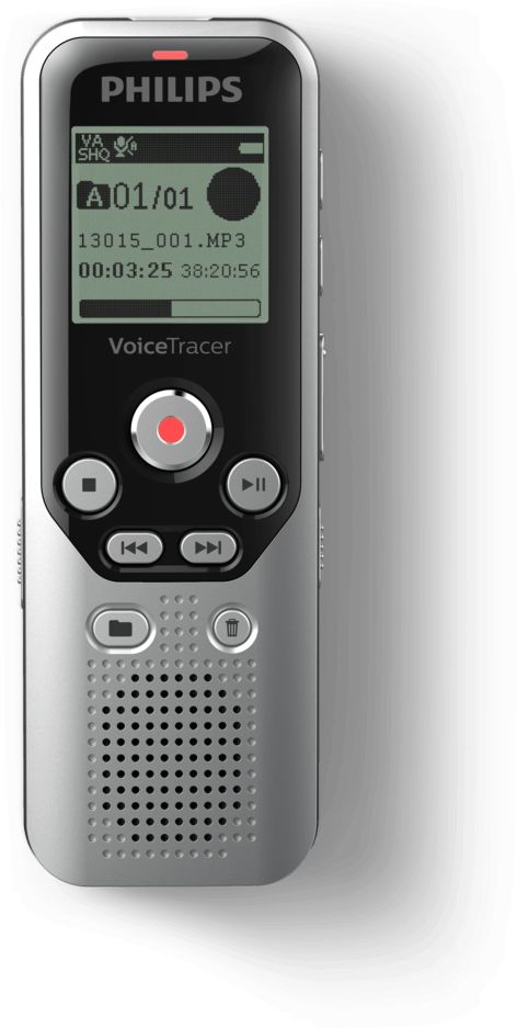 Regjistrues zëri Philips Voice Tracer DVT1250, 8GB, microSD deri 32GB, i zi