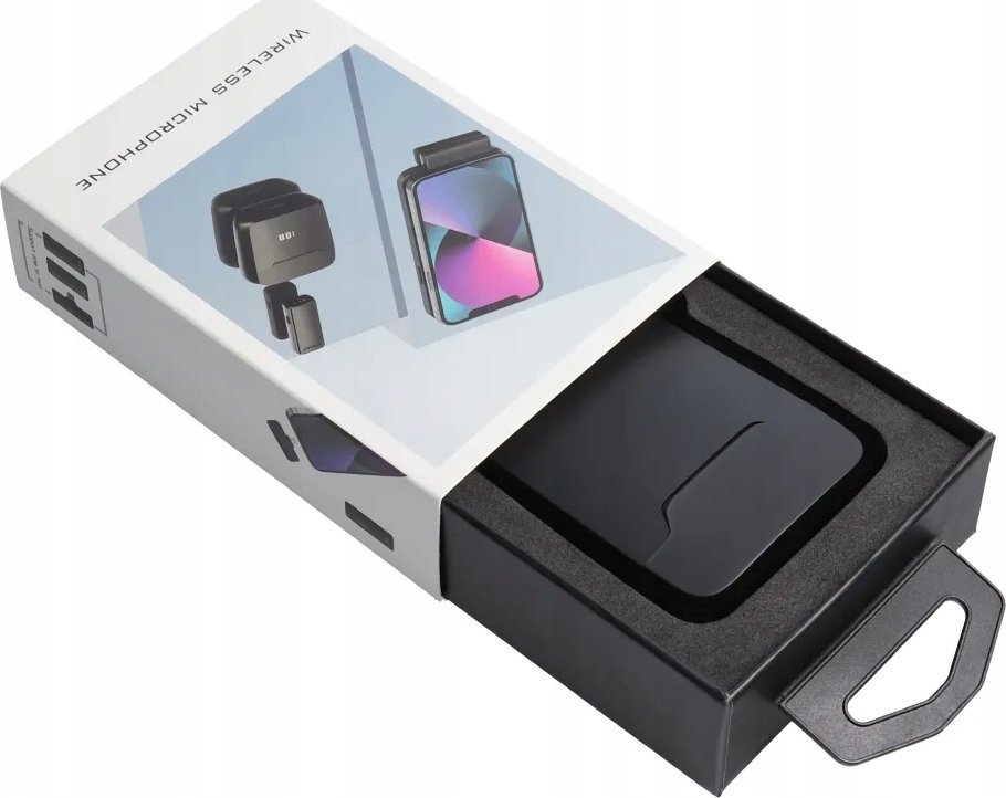 Mikrofon wireless lavalier S11, lidhje Lightning, kuti karikimi, i zi