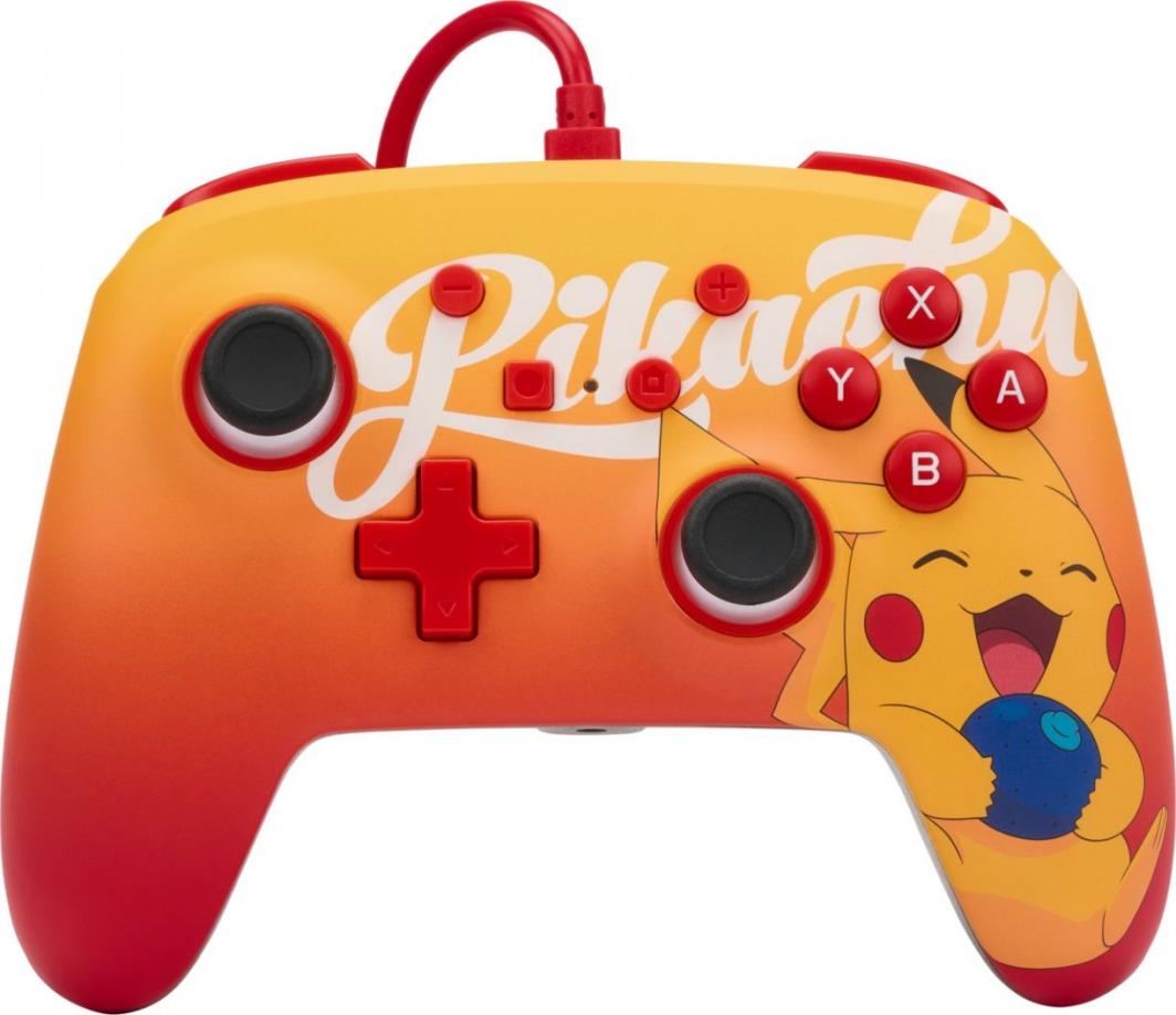 Kontroller PowerA Pokemon: Oran Berry Pikachu, me kabllo, i kuq