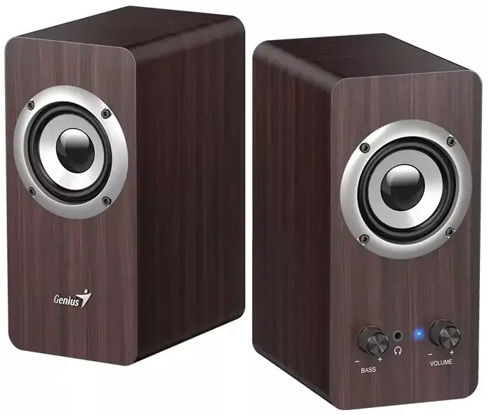 Altoparlantë kompjuterikë Genius SP-HF400, 10W, 2.0, kafe e errët