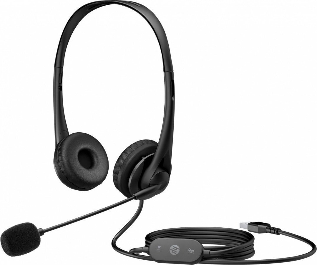 Kufje me mikrofon HP G2 Stereo 428K6AA, USB A, me kabllo, të zeza