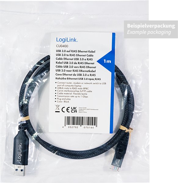 Adapter rrjeti LogiLink CU0403, USB 3.0 në Ethernet, 1 Gbit/s, i zi