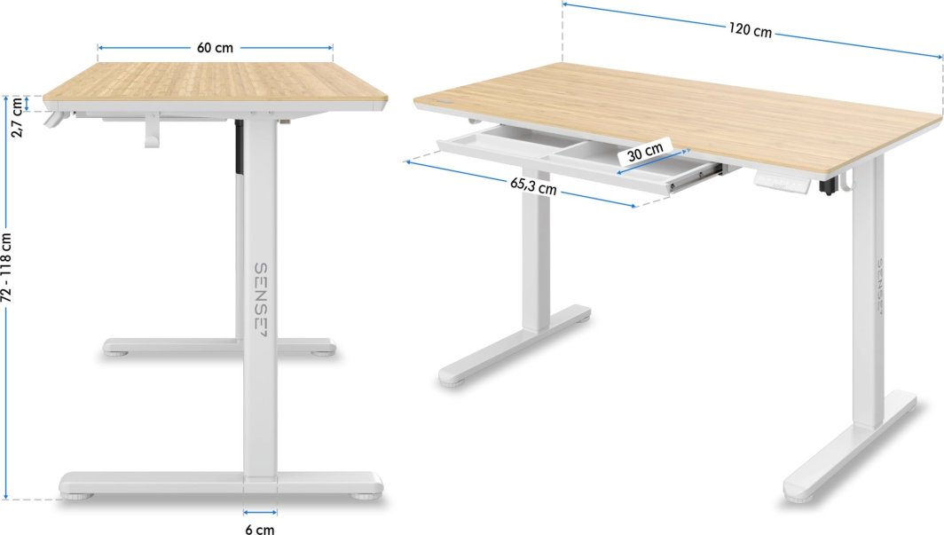 Tavolinë SENSE7 Newai Bamboo, e kaftë/ bardhë