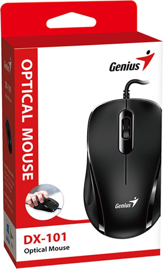 Maus Genius DX-101, me kabllo USB, optik, i zi