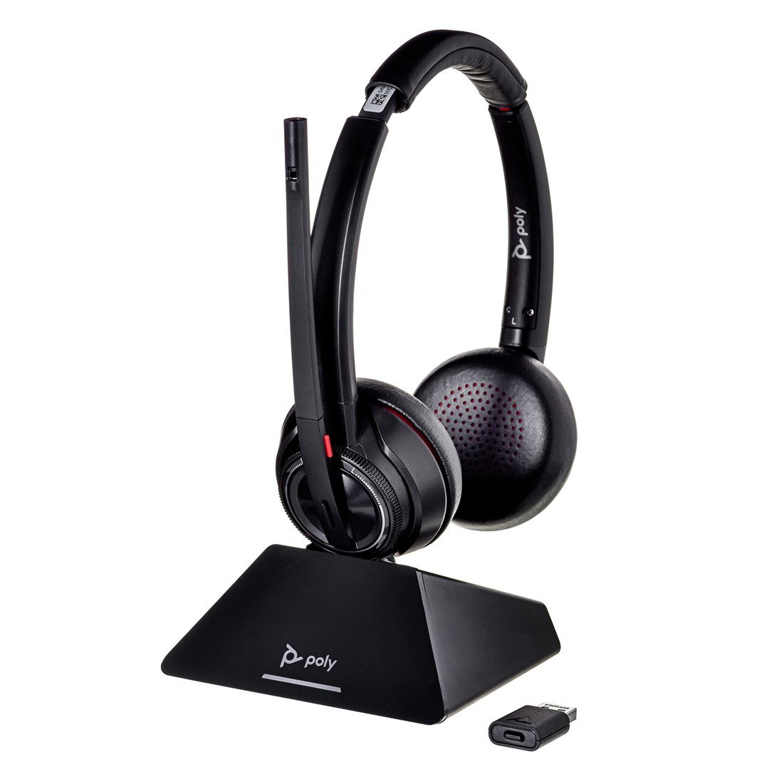 Kufje Poly 8220 UC, Wireless, të zeza