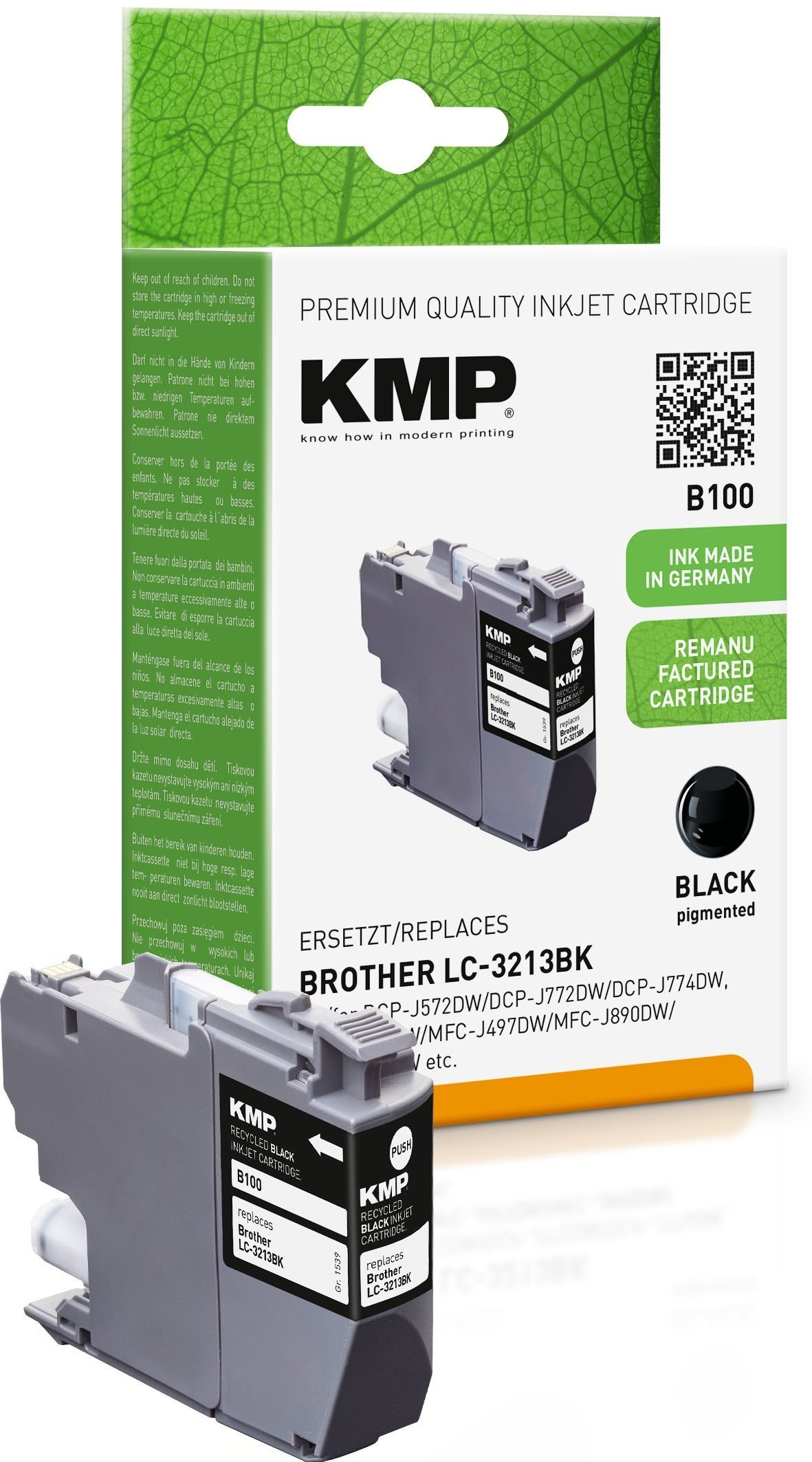 Patron boje KMP B100, zëvendëson Brother LC-3213BK, e zezë