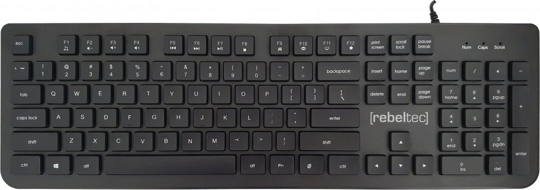 Tastierë Rebeltec Solidero, USB, me butona multimedialë, e zezë