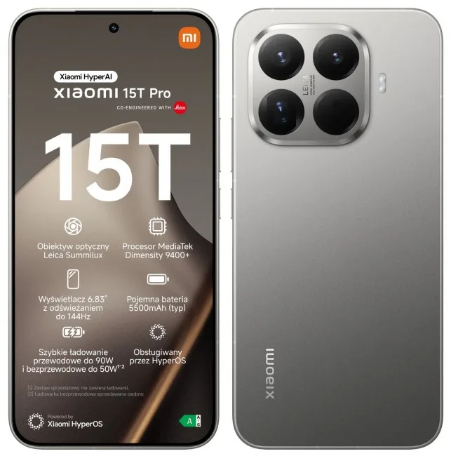 Celular Xiaomi 15T Pro, 6.83", 12/1024GB, i hirtë