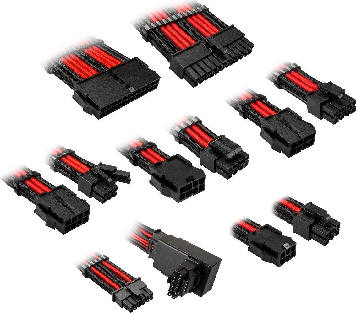 Set kabllosh zgjeruese Kolink Core Pro 12VHWPR Type 1, të gërshetuara, e zezë e kuqe