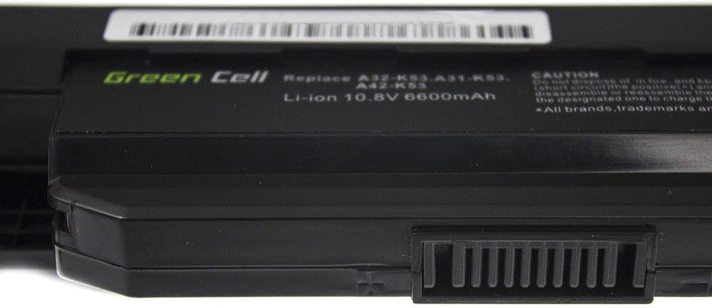 Bateri Green Cell, A32-K53 Asus K53 K53S X53 X53S X53U X54 X54C X54H (AS05)