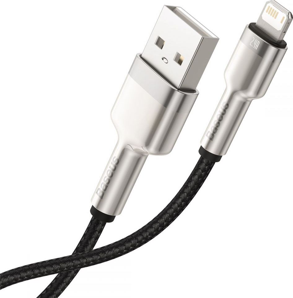 Kabllo USB Baseus CALJK-A01, USB-A në Lightning, 1 m, i zi