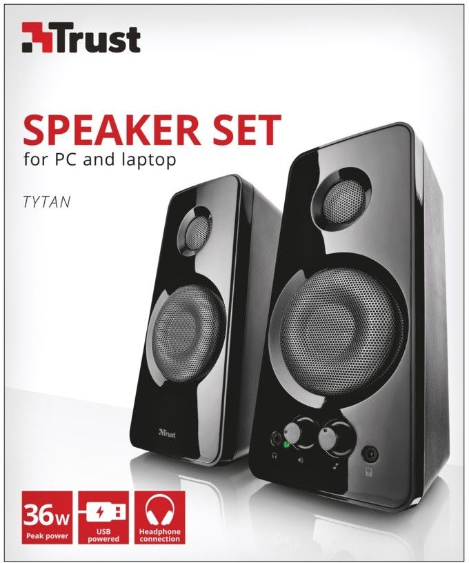 Folës kompjuteri Trust Tytan, 18W RMS, me tela, i zi