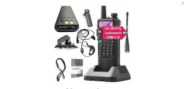 Radio walkie talkie Baofeng UV-5R HTQ 3800 USB-C, 5W, radio FM, i zi