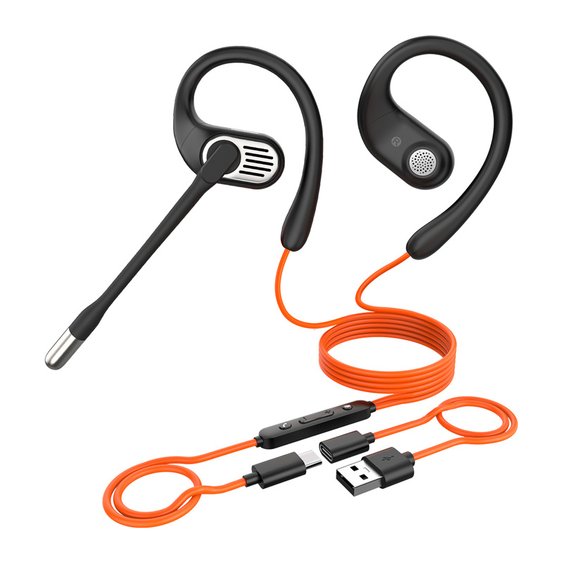 Kufje me kabllo Oneodio OpenRock Link 10, open ear, USB C, të zeza