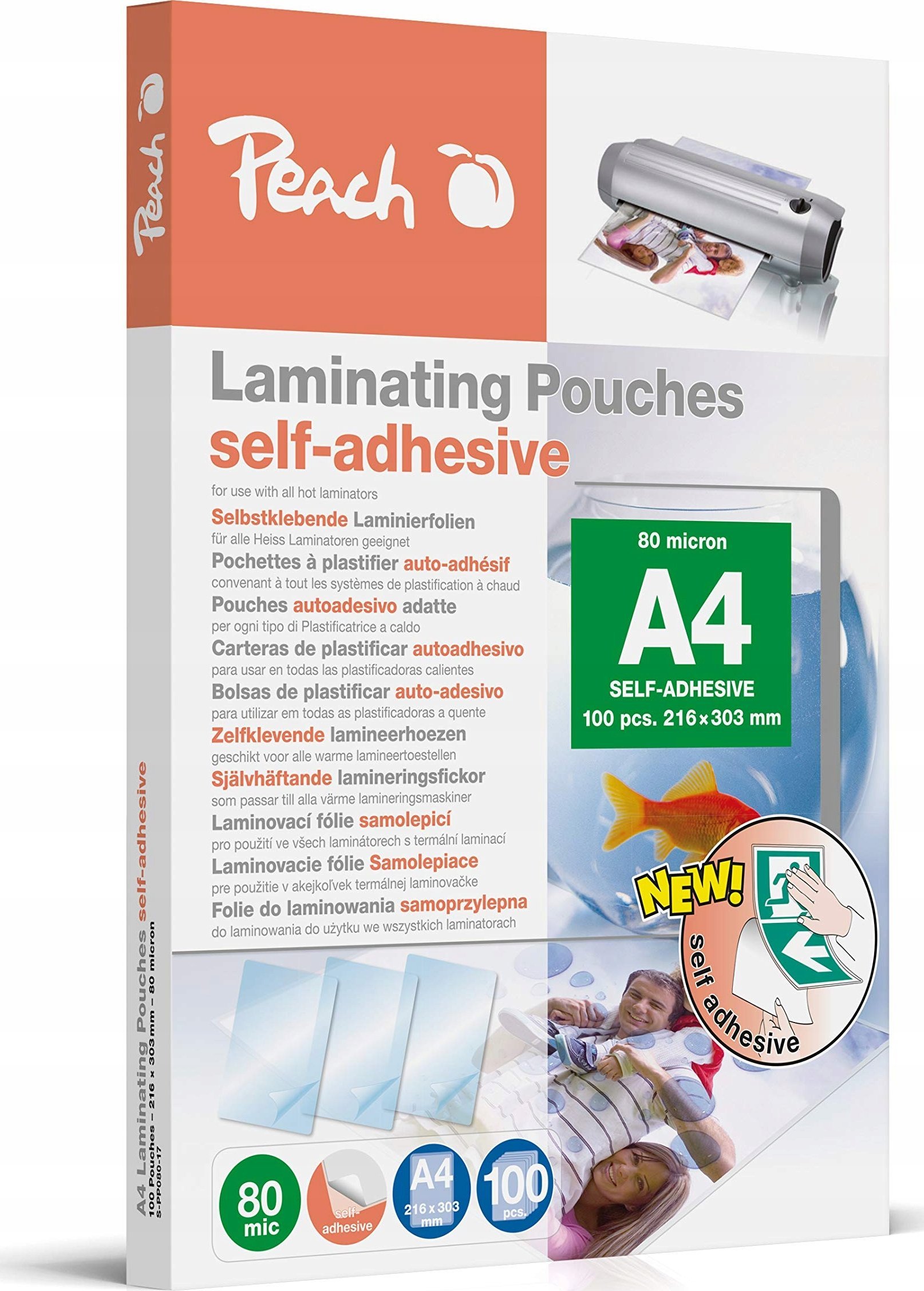 Fletë laminimi Peach S-PP580-15, A4, vetëngjitëse, 100 copë