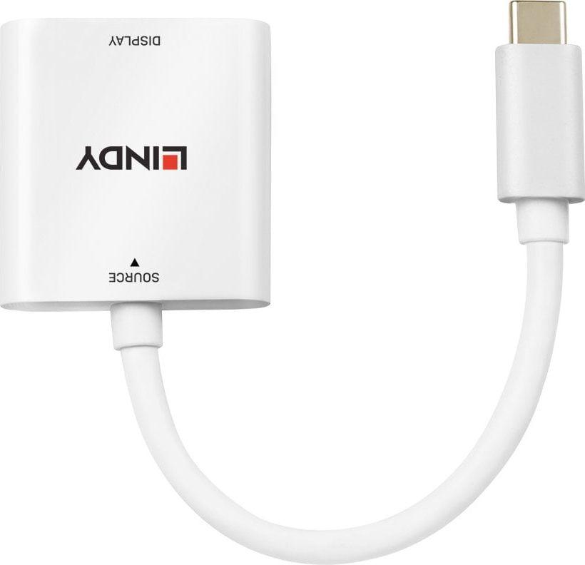 Adapter USB Lindy 43339, USB C në HDMI, 8K, i bardhë
