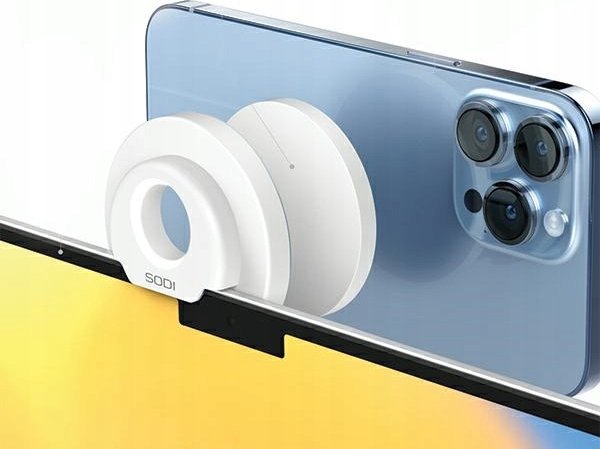 Mbajtëse MagSafe Sodi BM-300 për MacBook, karikim induktiv, kompatibil me iPhone 12/13/14, e bardhë