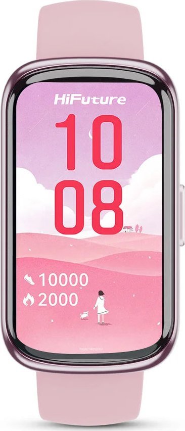 Ora inteligjente HiFuture EVO2, 1.47" IPS, thirrje Bluetooth, rozë