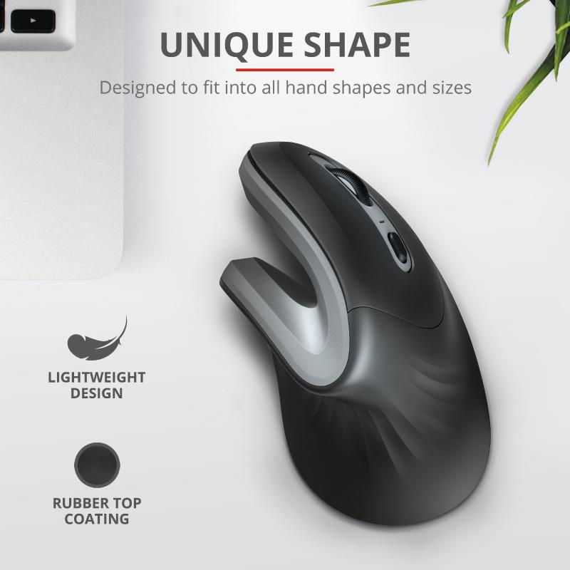 Maus wireless Trust Verro 23507, ergonomik vertikal, i zi