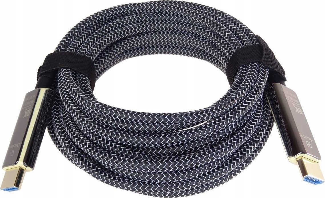 Kabllo HDMI PremiumCord Ultra High Speed 2.1, fibër optike, 20m, 8K, kontakte të pozinkuara me ar