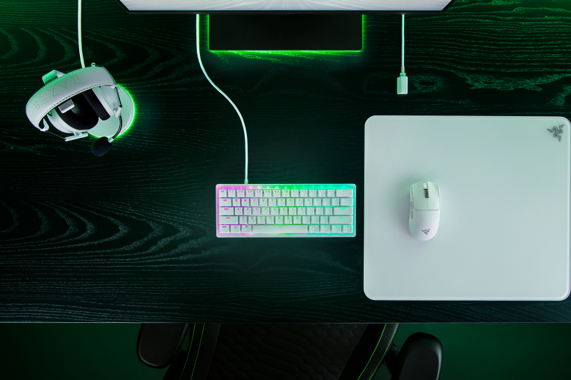 Tastierë gaming Razer Huntsman V3 Pro, me kabllo, Spanish QWERTY, e bardhë