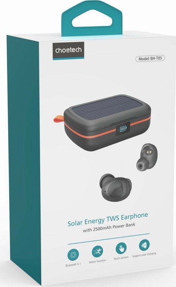 Kufje wireless Choetech BH-T05, TWS, etui powerbank 2500mAh, të zeza