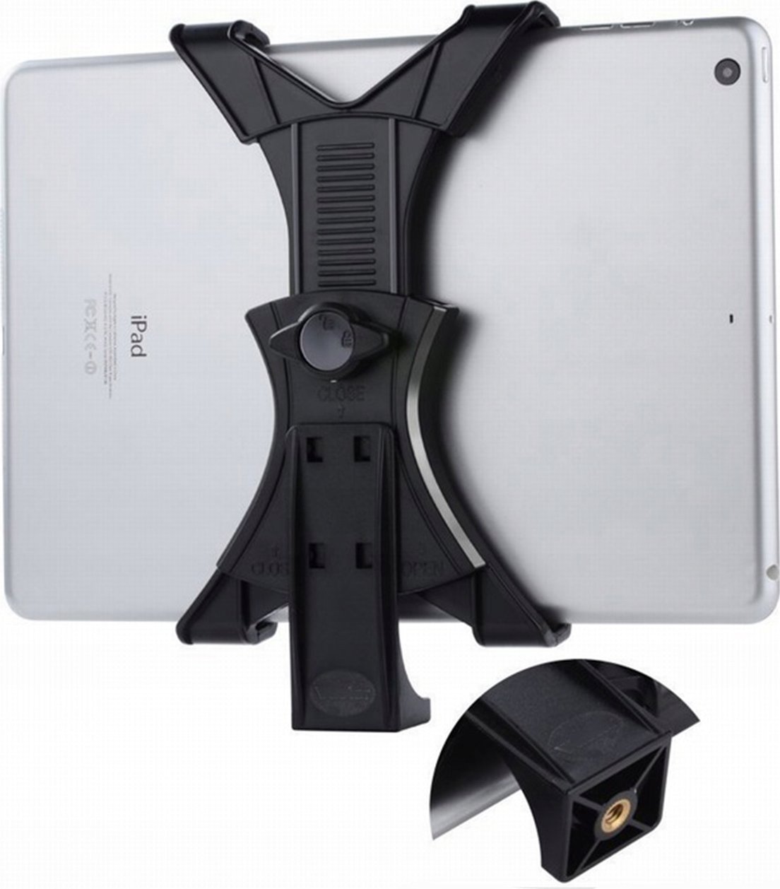 Mbajtës tablet për tripod STRADO, filet 1/4", i zi