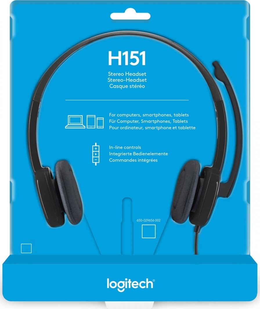 Kufje Logitech H151 me mikrofon, të zeza (981-000589)