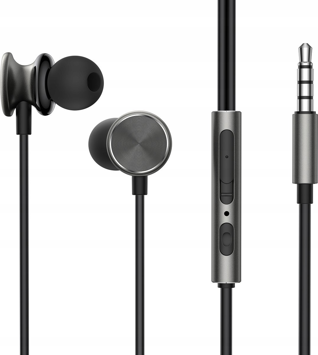 Kufje me tela Joyroom Wired Series JR-EW03, HiFi, 3.5 mm, gri e errët