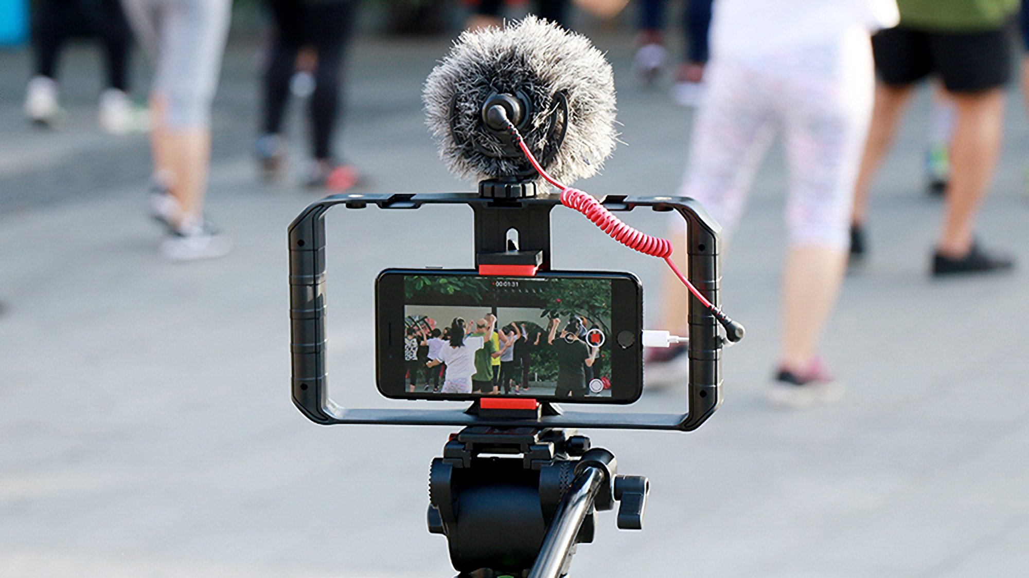 Rig video për smartphone Ulanzi U-Rig Pro, dy doreza, pika montimi për aksesorë, i zi