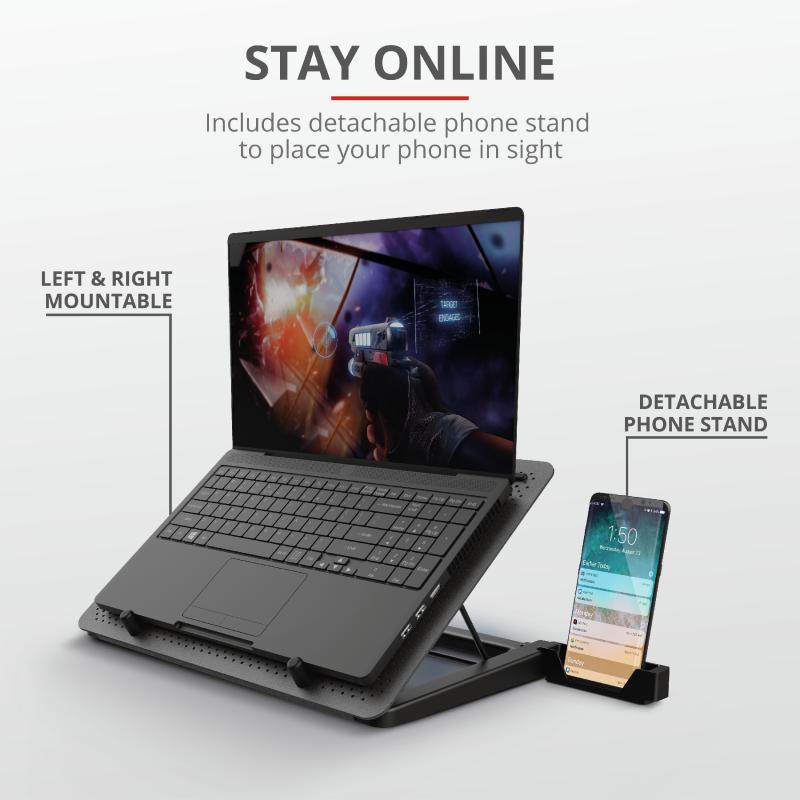 Bazë ftohëse për laptop Trust GXT 1125 Quono, 17.3", 5 ventilatorë, ndriçim blu
