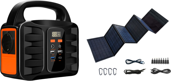 Stacion karikimi Denver PPS-42000, 42000mAh (155Wh), i zi + panel solar 40W