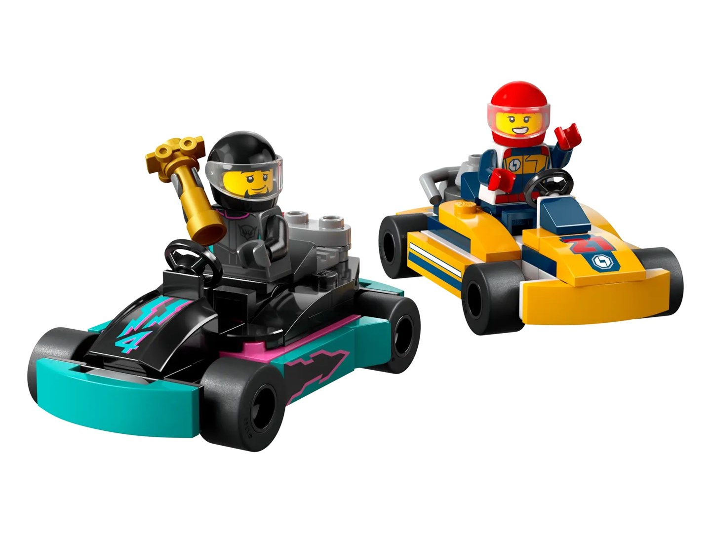 Set lodrash LEGO City Go Karts and Racing Drivers 60400, 99 pjesë, për fëmijë 5+