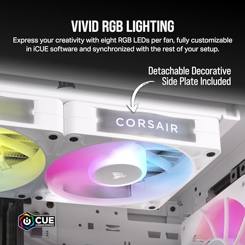Ventilatorë kasë CORSAIR ICUE LINK RX120 RGB, set 3x120mm PWM, me hub, të bardhë